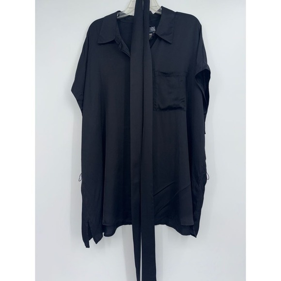 Lane‎ Bryant Satin Dolman Sleeves Button Front Tunic 22 Whimsigoth Office Dressy - Picture 4 of 10